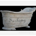 Grey Marble Solid Surface Bathroom Bathtub